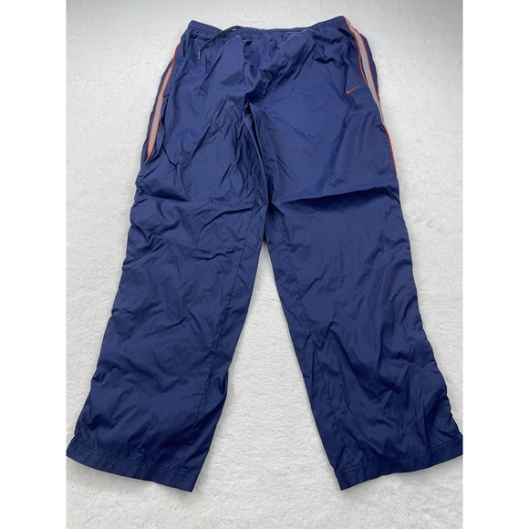 Nike‎ Track Pants Windbreaker Y2K Blue Red Striped Ankle Zip Logo 2XL XXL Mens - Picture 1 of 8